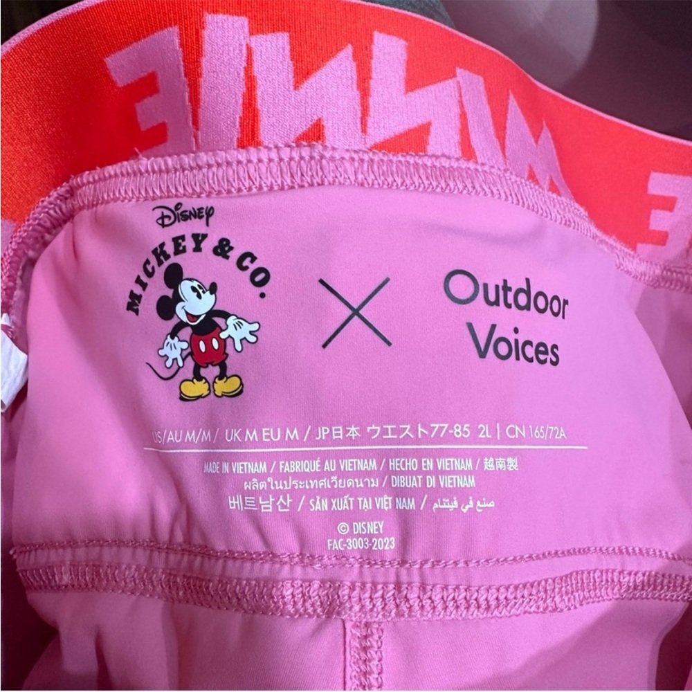 Outdoor Voices X Disney Snacks Minnie Leggings Pink Rare Size Medium Exclusive - Picture 2 of 7